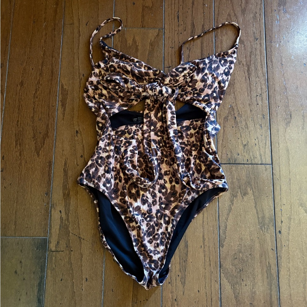 Aerie Leopard Print One Piece Swimsuit